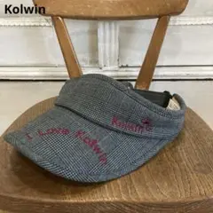 Kolwin コルウィン バイザー フリー チャコール グレンチェック ゴルフ