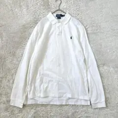 美品✨ ポロバイラルフローレン 長袖ポロシャツ ポニーロゴ オフホワイト L