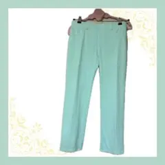 クロップドパンツ　アンクルパンツ　Lサイズ　ミントグリーン　後ろポケット
