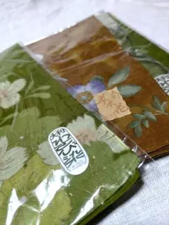 新品　スカーフ　ハンカチ　3枚　わさび染2枚　草木花1枚　綿100