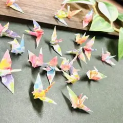 小さな折り鶴　マーブル　レジン　アクセサリーパーツ　ハンドメイド素材