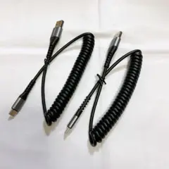 USB C ケーブル 0.4Mから1Mまで 伸びる 最大3A急速充電 2本