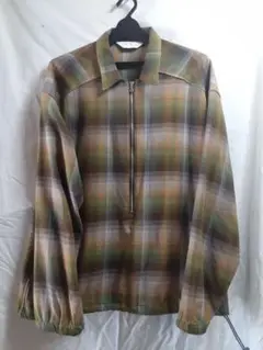ANCELLM CHECK PULL OVER SHIRT サイズ1