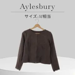 Aylesbury アリスバーリー レース ジャケット ノーカラー ブラウン