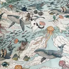 ★おとぎの国の猫と仲間たち★365 CAT ART シーチング生地