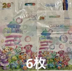カラフルハピネス ダッフィーアンドフレンズ ダフフレ 袋 ショッパー 6枚