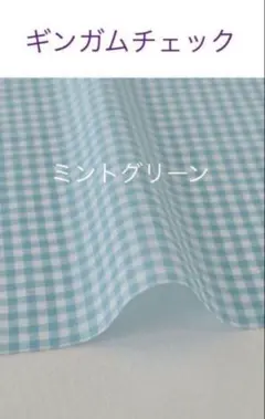 50×50cm♪ミントグリーン☆ギンガムチェックcheck&stripe