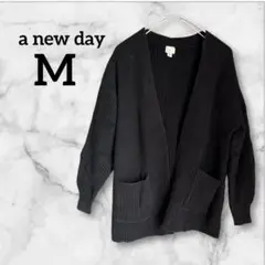 a new day 【M】 ブラックトッパーカーディガン 長袖 シンプル
