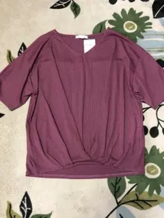 新品　フロントタックリブカットソー 　Mサイズ