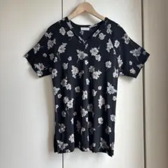 TUNIC　鴨居羊子　チュニック　半袖カットソー　シャツ　花柄　綿　伸縮性あり