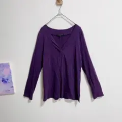 ローラアシュレイ　LAURA ASHLEY 長袖　カットソー　シャツ　紫