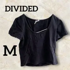 DIVIDED【M】ブラック クロップドTシャツ　黒　デイバイデッド