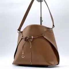 MAXMARA ワンショルダーバッグ　ブラウン　オールレザー　リボン　e443