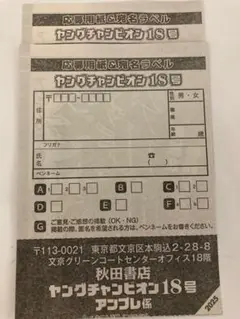 ヤングチャンピオン　松田好花　アンプレ　応募券2枚
