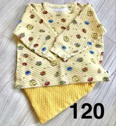 ユニクロキルトパジャマ　セサミストリート　120 イエロー