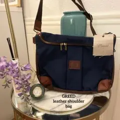 【1万2000円】GREED レザー　ナイロン　ショルダーバッグ