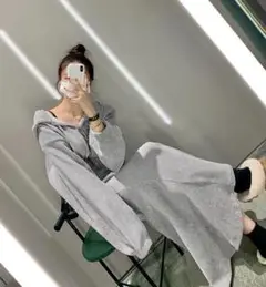 レディース ロングスカート コーデュロイ マーメイド フード付 トップス セット