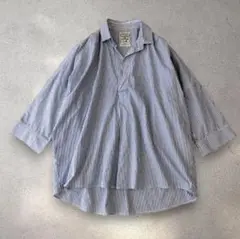 CROSS&CLOTH ハグオーワー ストライプ プルオーバーシャツ スキッパー