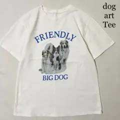 FRIENDLY BIG DOG 犬 ボーダーコリー プリントTシャツ 白