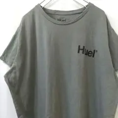 Huel ロゴ プリント ビッグサイズ Tシャツ カーキ 2XL 海外古着