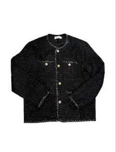 【ALUDE SELECT】black gord tweed jacket
