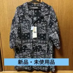 【新品・未使用】GU オープンカラーシャツ 5部袖 バンダナ