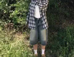 musinsa バミューダパンツ　デニム　ハーフパンツ　M