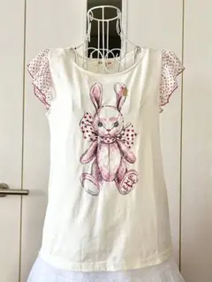 ★Emily Temple★ドットシフォンミニ袖うさちゃんカットソー