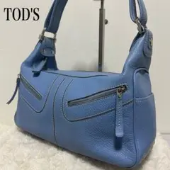 【美品】トッズ　ミキー　ハンドバッグ　ワンショルダー　レザー　型押し　スタッズ 美品】トッズ ミキー ハンドバッグ ワンショルダー レザー 型