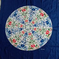 花柄刺繍 紺色風呂敷