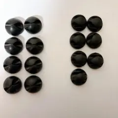 黒の円形ツイストデザインパーツ 15個セット