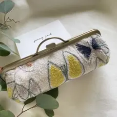 NEW✨完成品 sky flower 筒形メガネケースがま口 ミナペルホネン