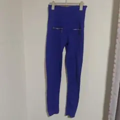 紫 スキニーレギンス ウエストハイライズ