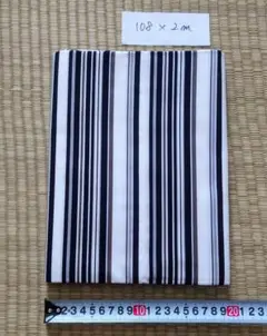 ブロード生地　ストライプ　2m　ホワイト　セブンベリー