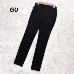 【ジーユー】ストレートパンツ M 黒 ウエストゴム イージーパンツ スラックス