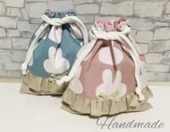 No.495 ハンドメイド♪巾着袋　2点セット