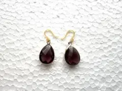 新品★ファセットカットティアドロップピアス