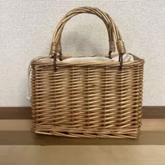 籐製四角形かごバッグ　新品