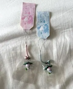 【激レア】ペア　葉っぱ傘　キティー ストラップ 2個セット