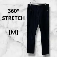 580　スリムパンツ　Ｍ　レーヨン混　ブラック　ストレッチ素材　通年向け　Ｍ