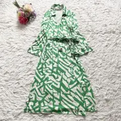 極美品■ ダイアンフォンファステンバーグ　ラップワンピース　幾何学模様　総柄