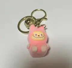 ラブブ Labubu フロッキー キーホルダー ピンク