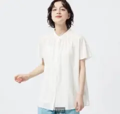 新品　GU ドレープバンドカラーシャツ Sサイズ