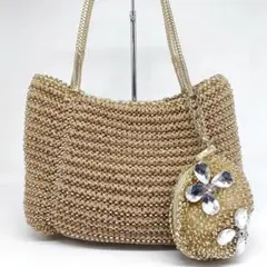 超美品　FRESCA 銀座ヨシノヤ　トートバッグ　ゴールド　ワイヤーバッグ