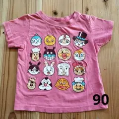 アンパンマンキャラクター Tシャツ 90cm ピンク
