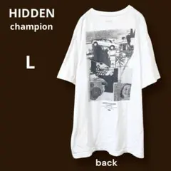 HIDDEN バックプリントTシャツ ヒドゥン ホワイト 春夏 L ユニセックス