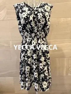 YECCA VECCA 花柄 ノースリーブ ひざ丈ワンピース