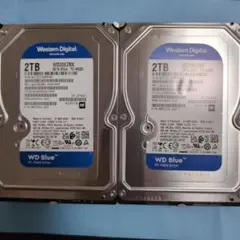 【新古品使用時間10時間以内】HDD 2TB 3.5インチ✕2個