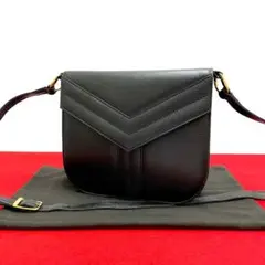 極 美品 イヴサンローラン YSL レザー ショルダーバッグ ポシェット 黒