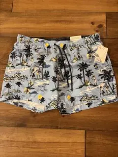 新品 H&M パターンスイムパンツ 海パン ショーツ 短パン XXL水色